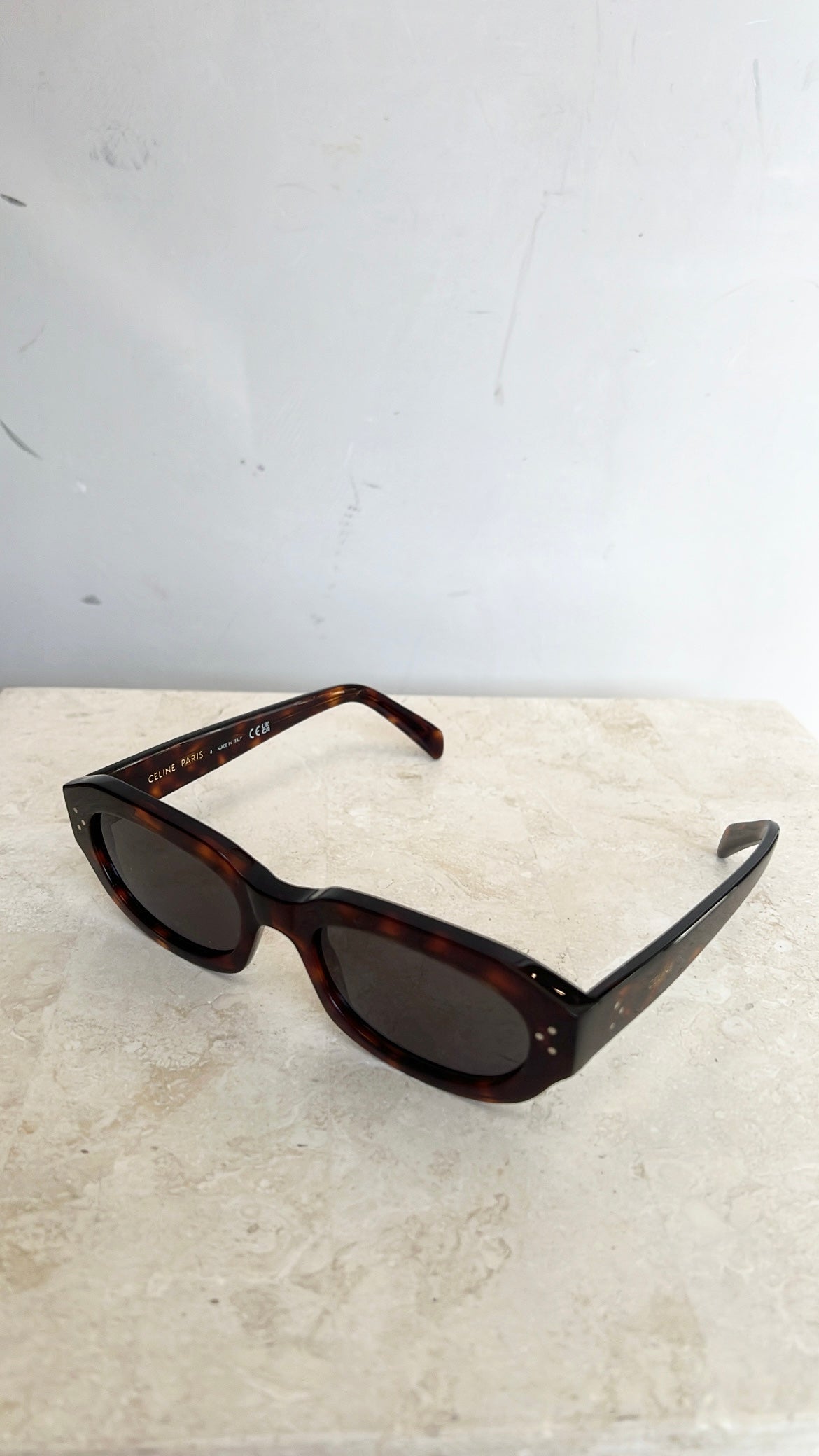 Celine Tortoiseshell Oval Sunglasses