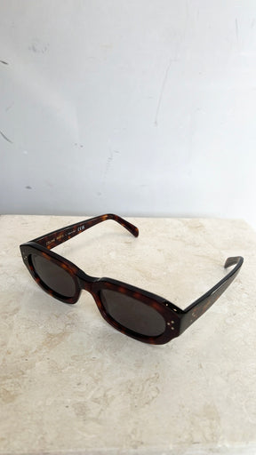 Celine Tortoiseshell Oval Sunglasses