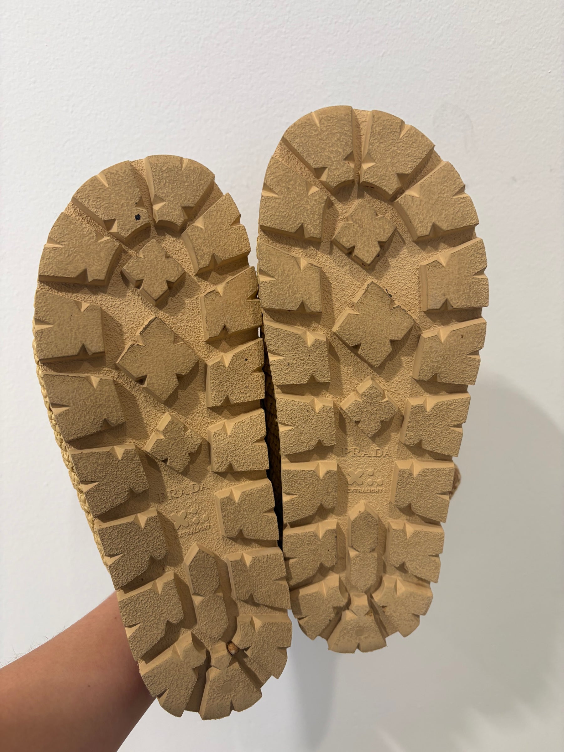 Prada Raffia Dad Sandals, 40