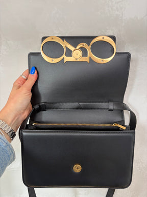 Oroton Black Logo Crossbody Bag