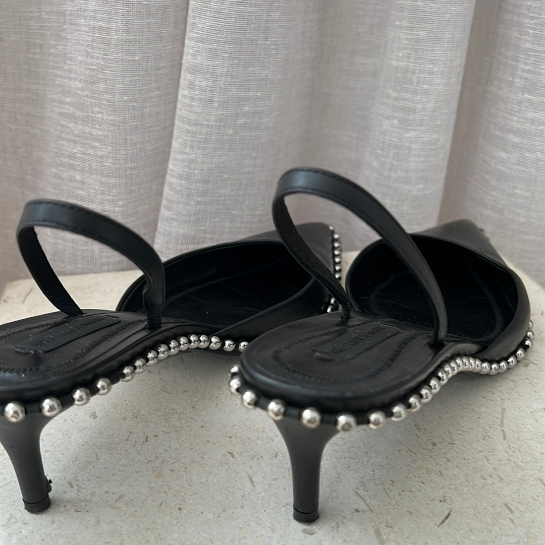 Alexander Wang Black Rina Low Sling Back Heels, 37.5