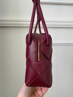 Bottega Veneta Maxi Intrecciato Mini Cassette Camera Bag In Merlot