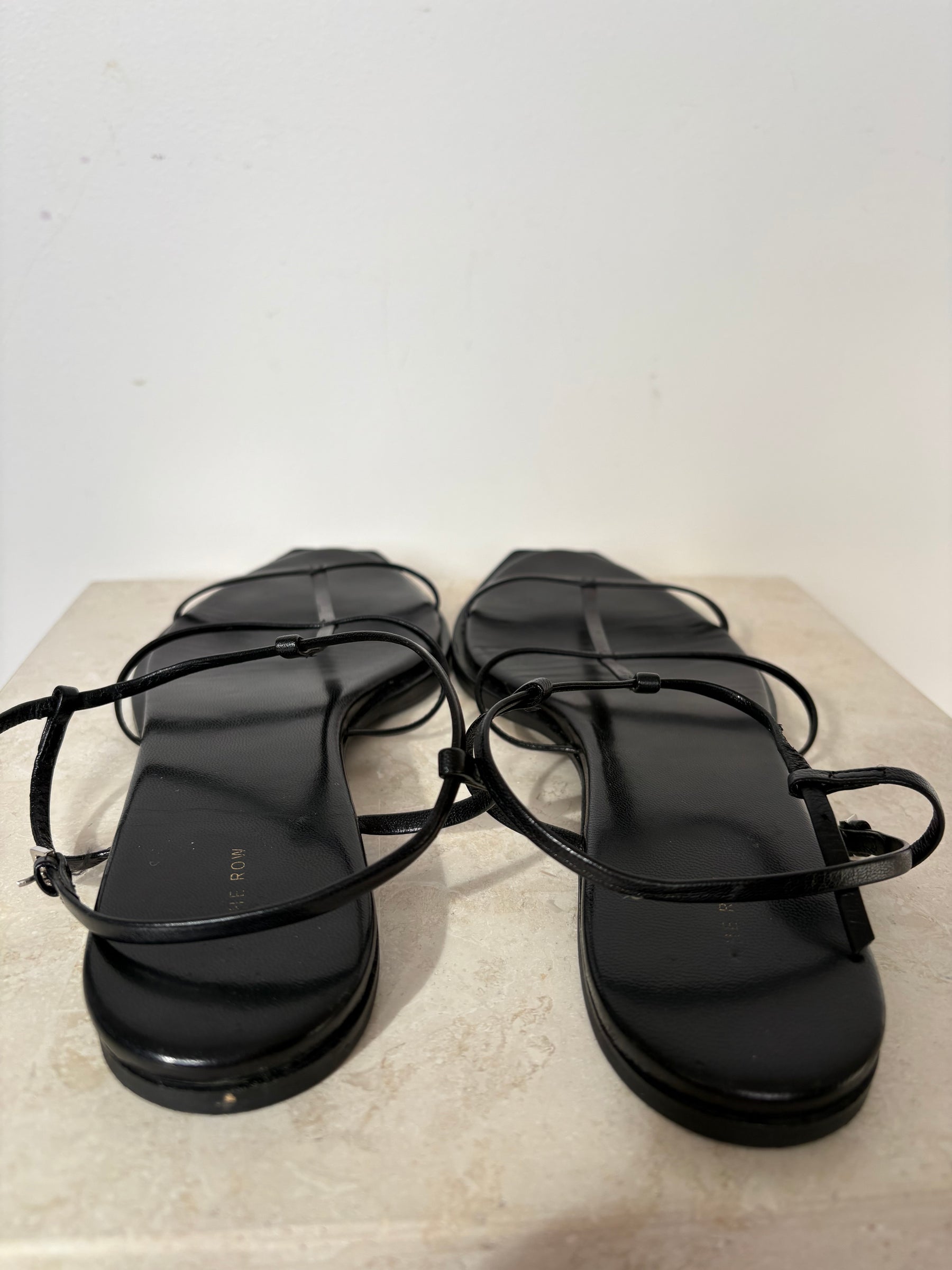 The Row Black Strappy Sandals, 39