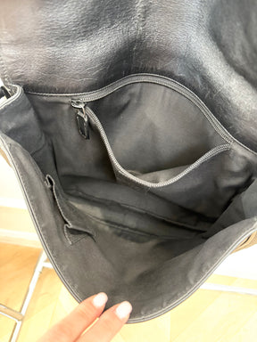 Gucci Black Monogram Embossed Leather Satchel Bag