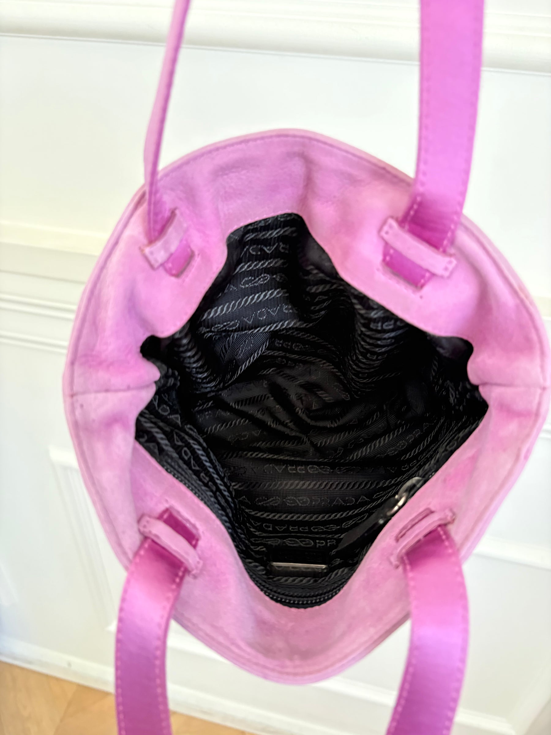 Prada Purple Suede and Silk Mini Tote,