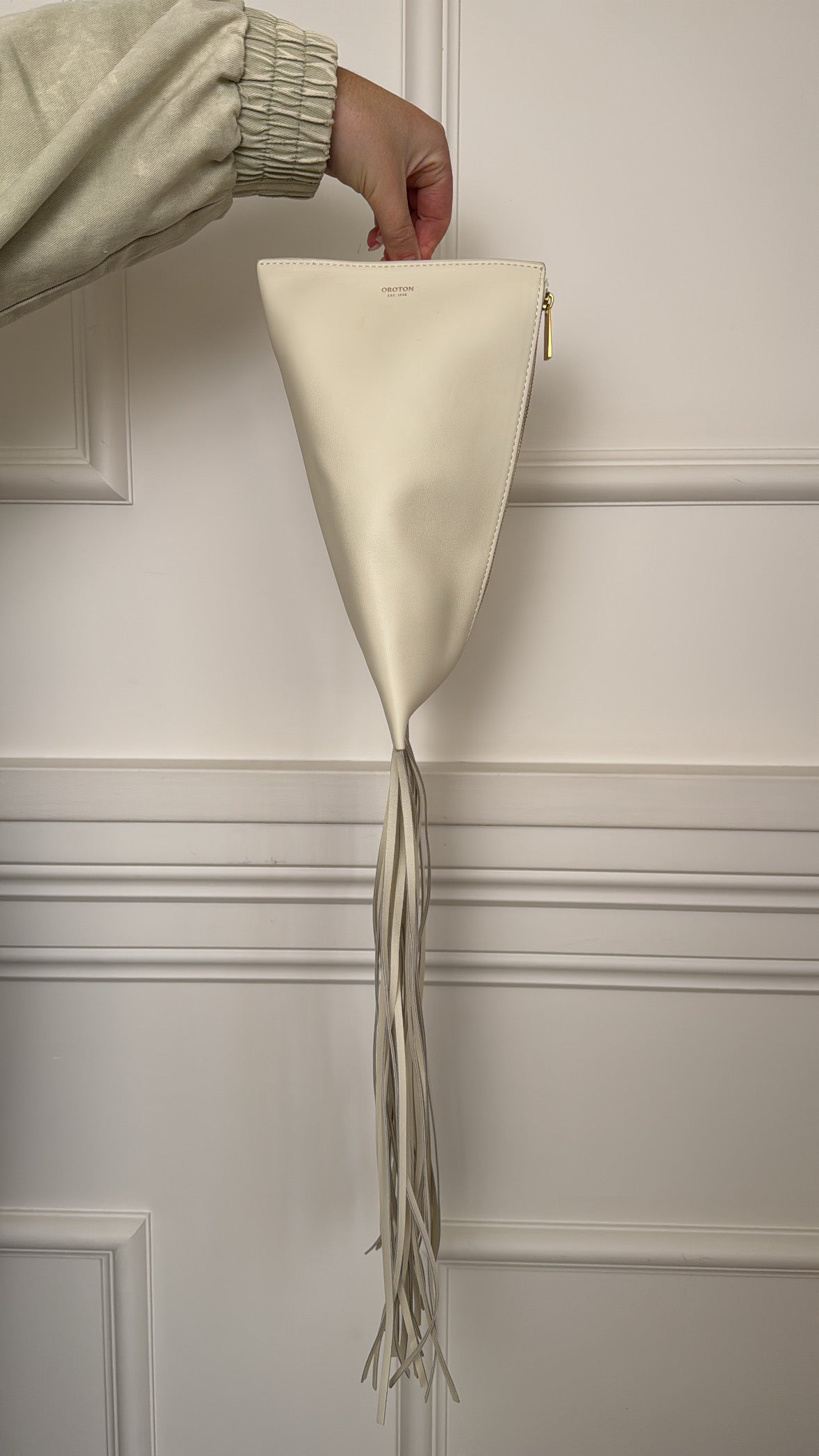 Oroton Cream Aspen Clutch Bag