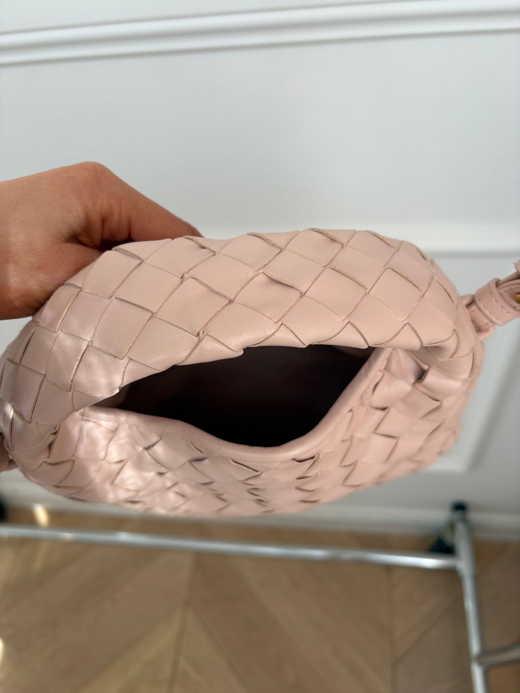 Bottega Veneta Pale Pink Mini Hop Bag