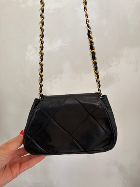 Chanel Vintage Mini Cross Body Bag Black GHW