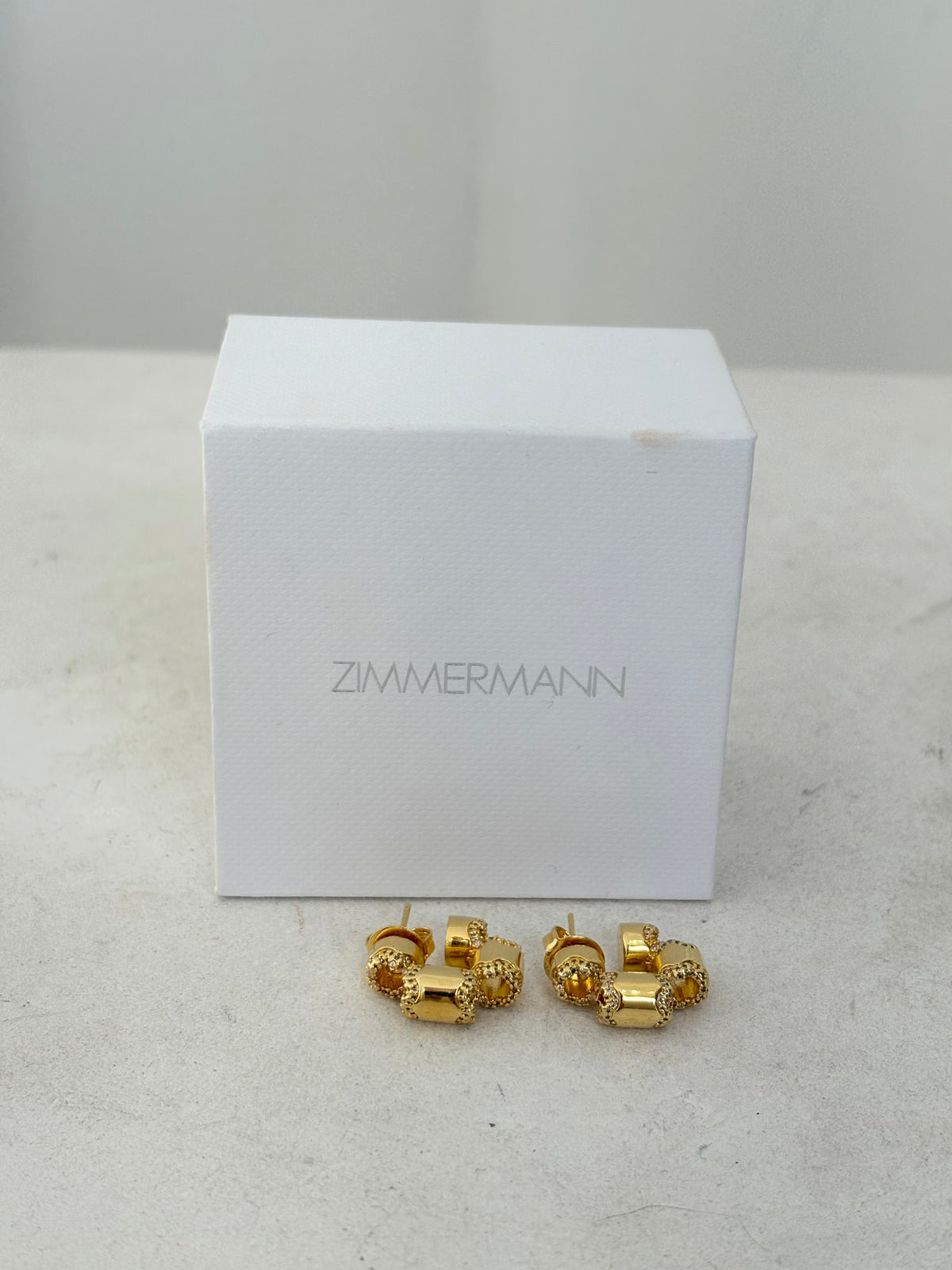 Zimmerann Gold Tone Textured Hoop Earrings