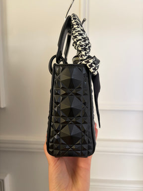 Dior Black Diamond Cannage Leather Mini Lady Dior