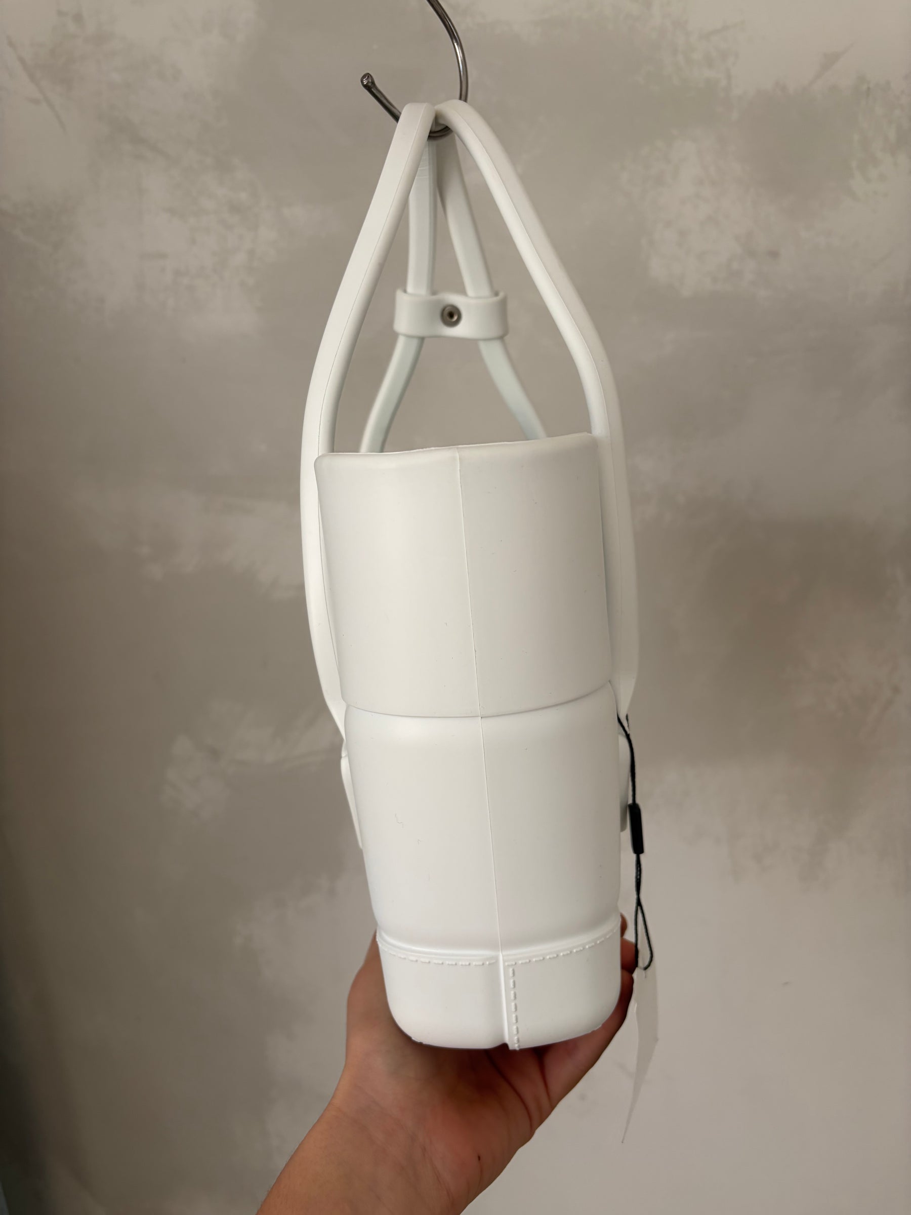 Bottega Veneta Mini Arco Rubber Tote White