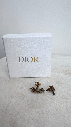 Dior Gold Tone Asymmetric 'J'adior' Bee Earrings