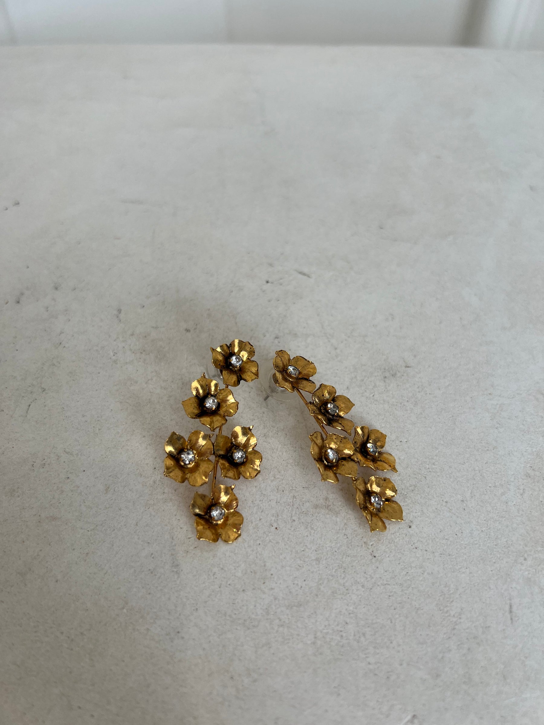 Jennifer Behr Gold Tone Flower Drop Earrings