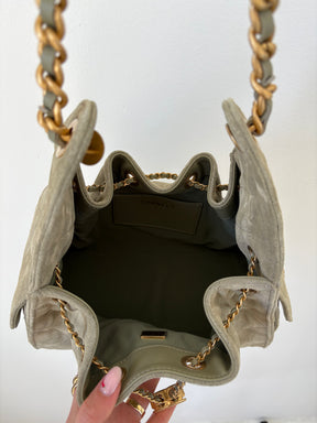 Chanel Small 25 in Sage Suede Bag