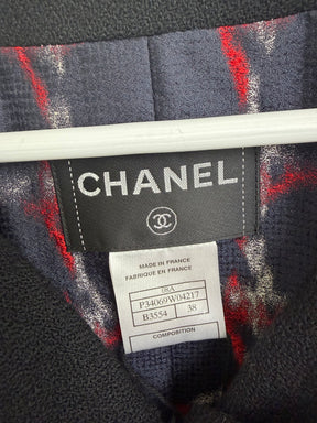 Chanel Black Wool Fringed Collarless Jacket, 38 FR