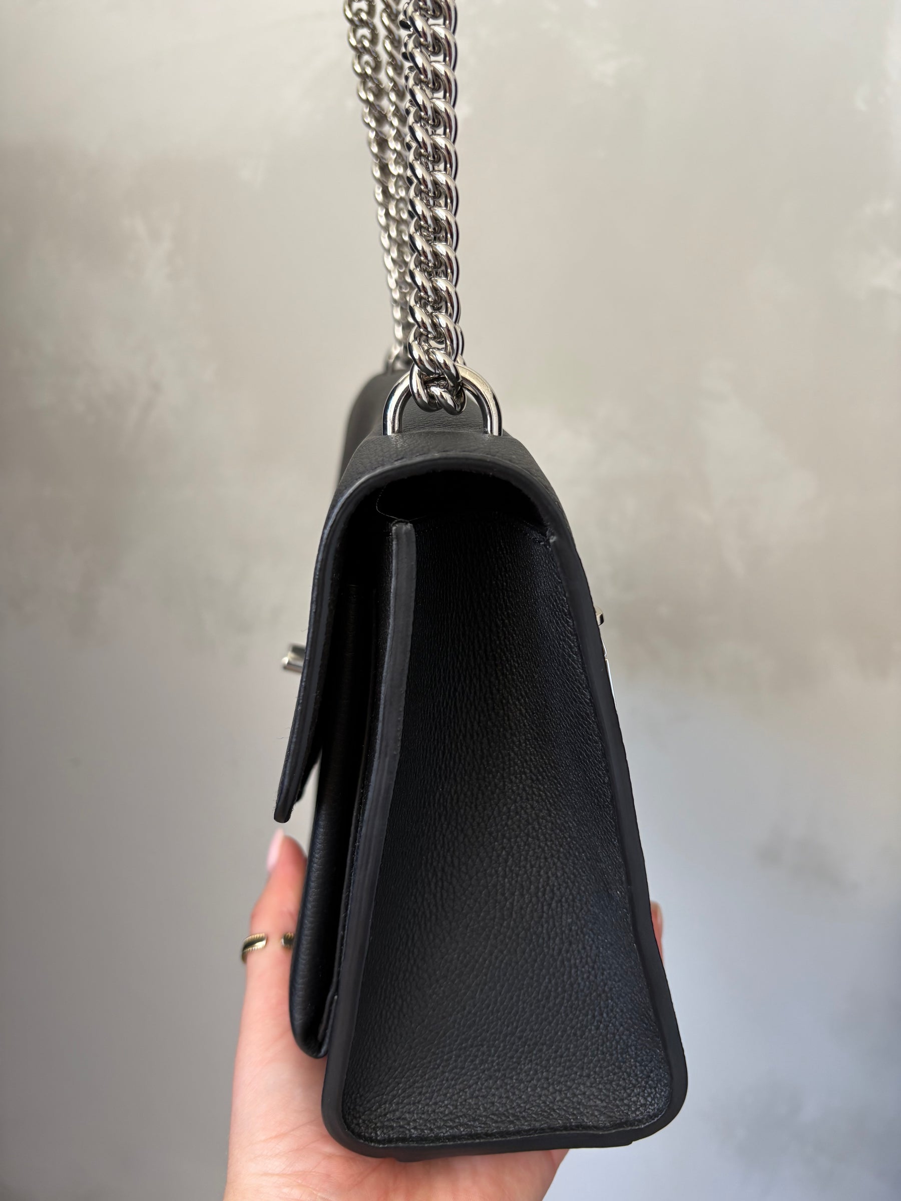 Louis Vuitton Black Leather Lock Me Shoulder Bag