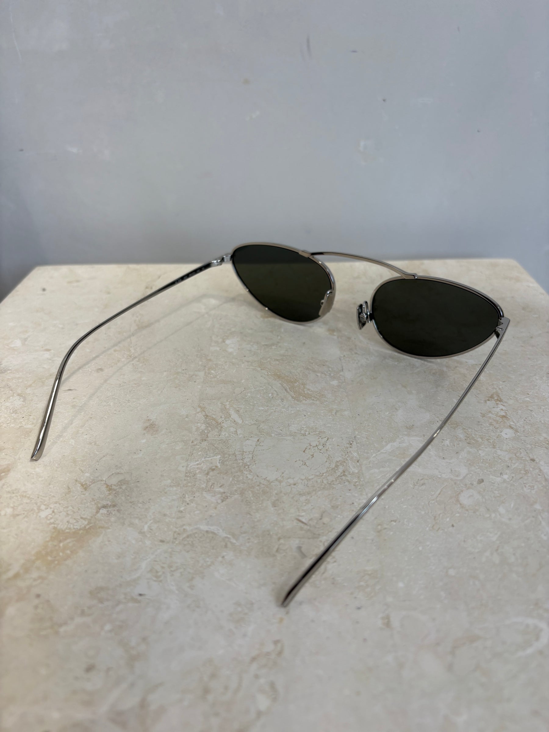 Saint Laurent Silver Cat Eye Sunglasses