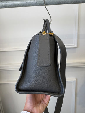 Saint Laurent Charcoal Leather Downtown Cabas Top Handle Crossbody