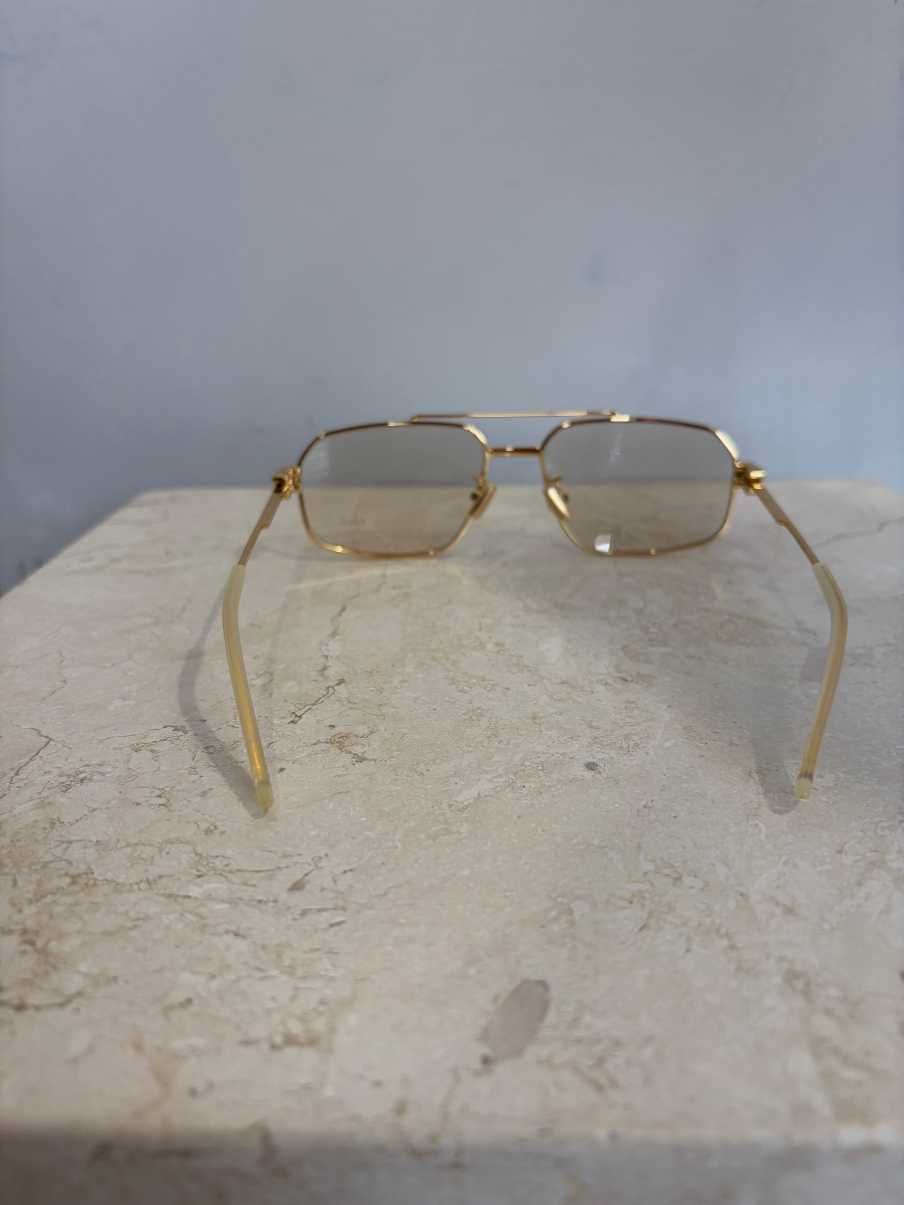 Bottega Veneta Tinted Lense Glasses Gold Frame