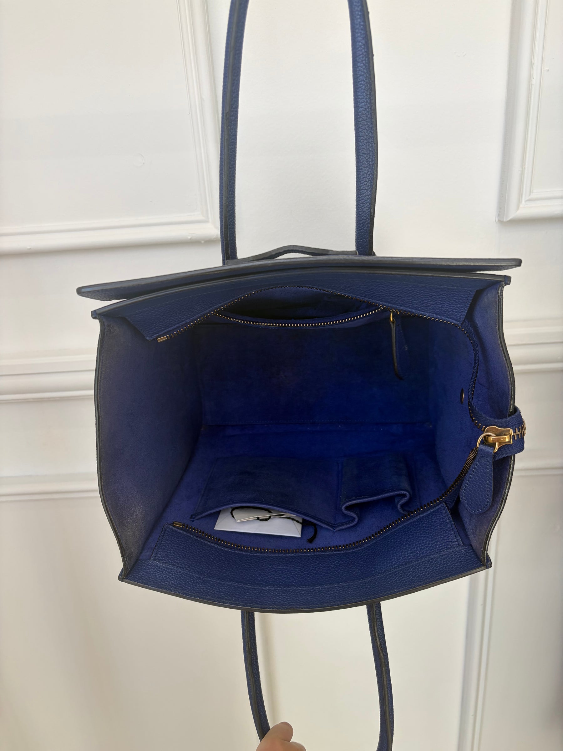 Celine Cobalt Blue Leather Luggage Bag