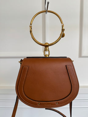Chloé Tan Leather and Suede Nile Bracelet Bag