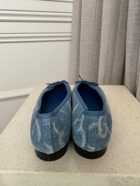 Chanel Blue Denim CC Logo Ballerina's, 39