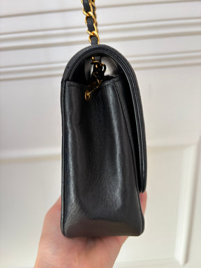 Chanel Black Lambskin Leather Diana Flap bag