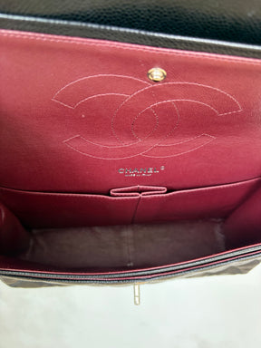 Chanel Jumbo Carviar Double Flap Bag Black Silver HW