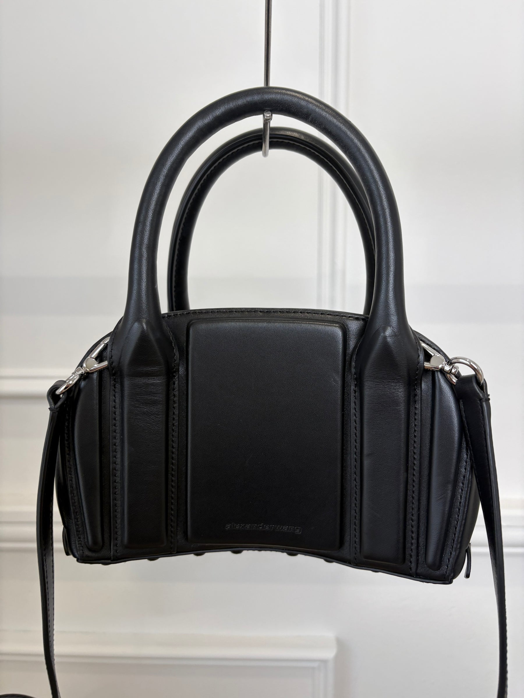 Alexander Wang Black Leather Small Rock Panelled Bag