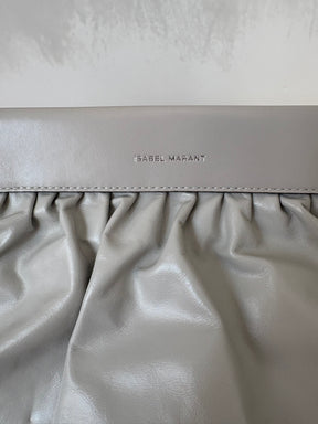 Isabel Marant Luz Light Grey Oversized Clutch