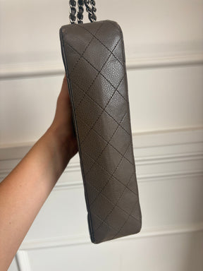 Chanel Taupe Caviar Leather Medium Classic Flap