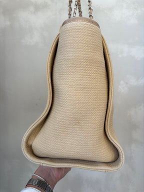 Chanel Beige Canvas Deauville Tote