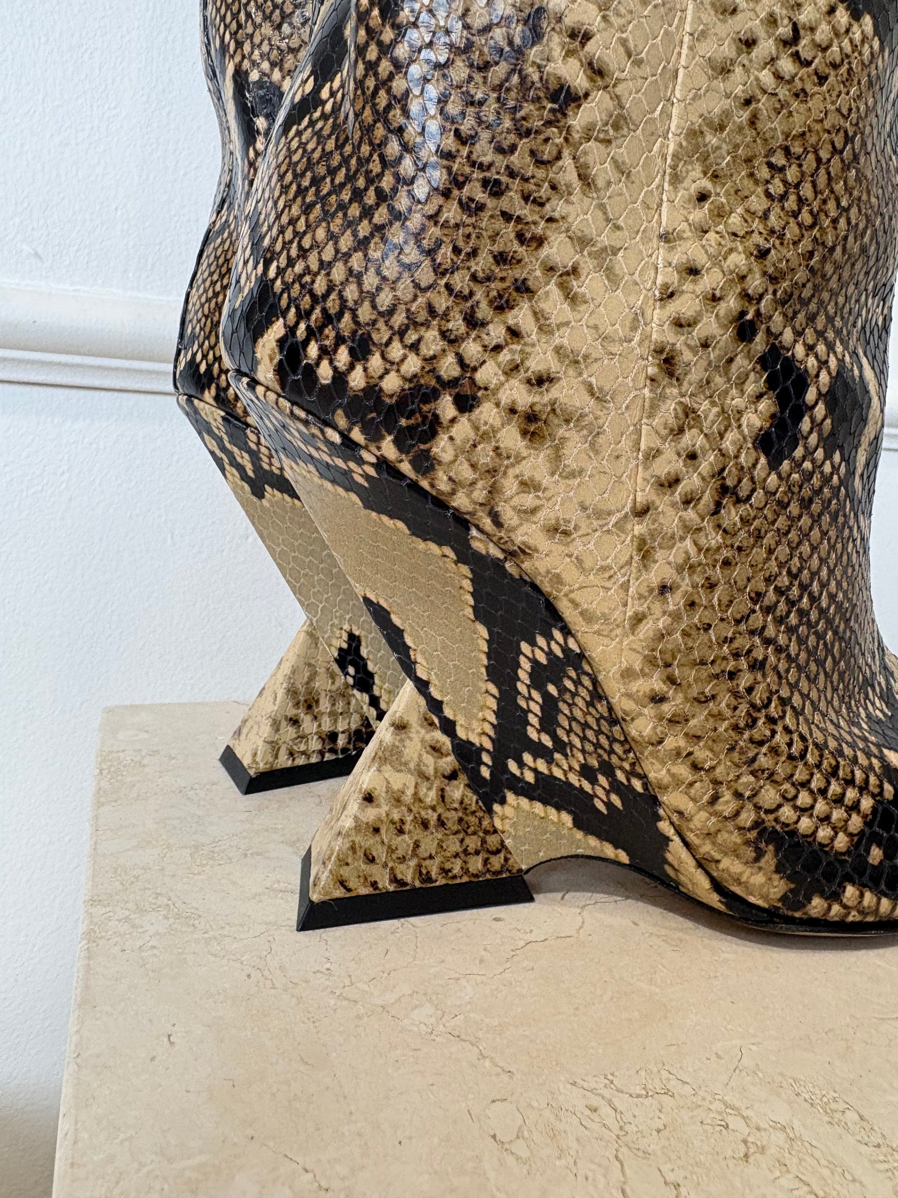 THE ATTICO Snake Skin Knee High boot