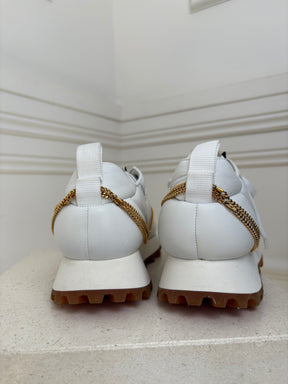 Proenza Schouler White Leather Chain Detail Sneakers, 40