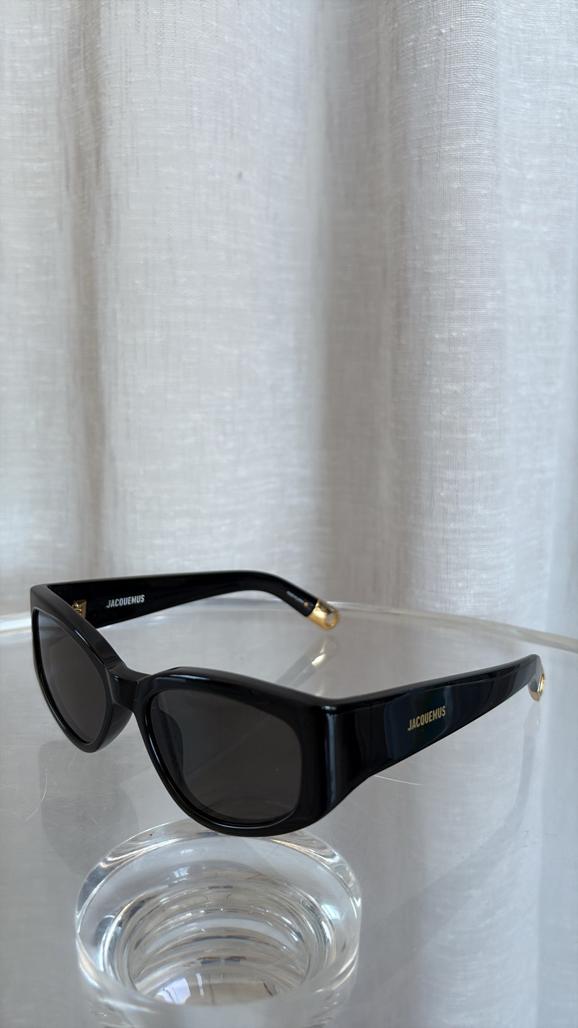 Jacquemus Black Acetate Cat Eye Sunglasses