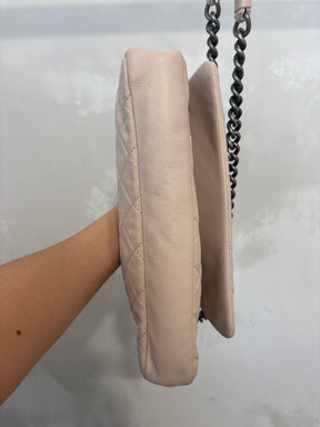 Chanel Blush Quilted Leather Couture Messenger Flap Bag