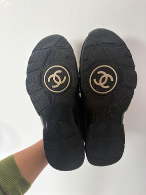 Chanel Black CC Sneakers, 41