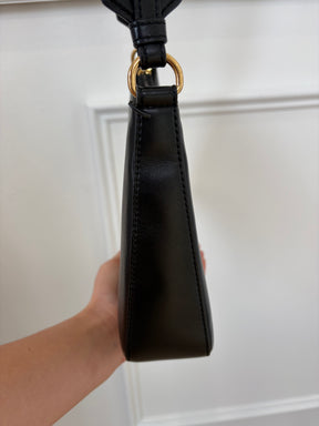 Stella McCartney Black Faux Leather Logo Strap Crossbody bag