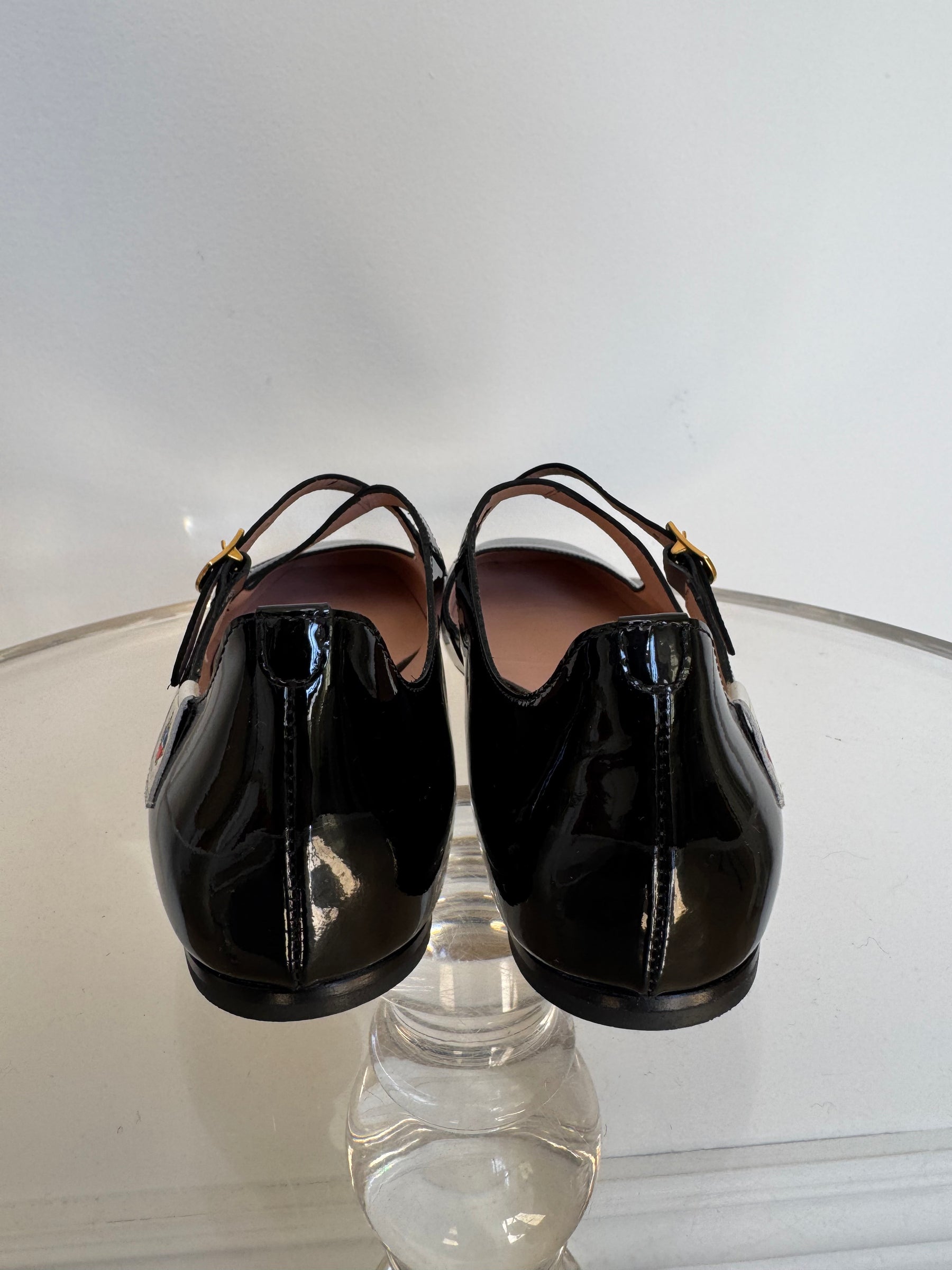 Bally Black Patent Leather Ballet Mary Jane, 38