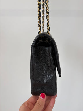 Chanel Black Caviar Leather Medium Classic Flap