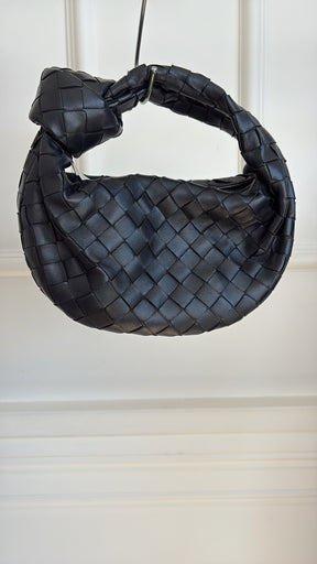 Bottega Black Intrecciato Leather Mini Jodie Bag