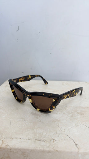 Bottega Veneta Tortoishell Cat Eye Sunglasses