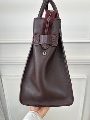 Celine Burgundy Leather Mini Luggage Tote