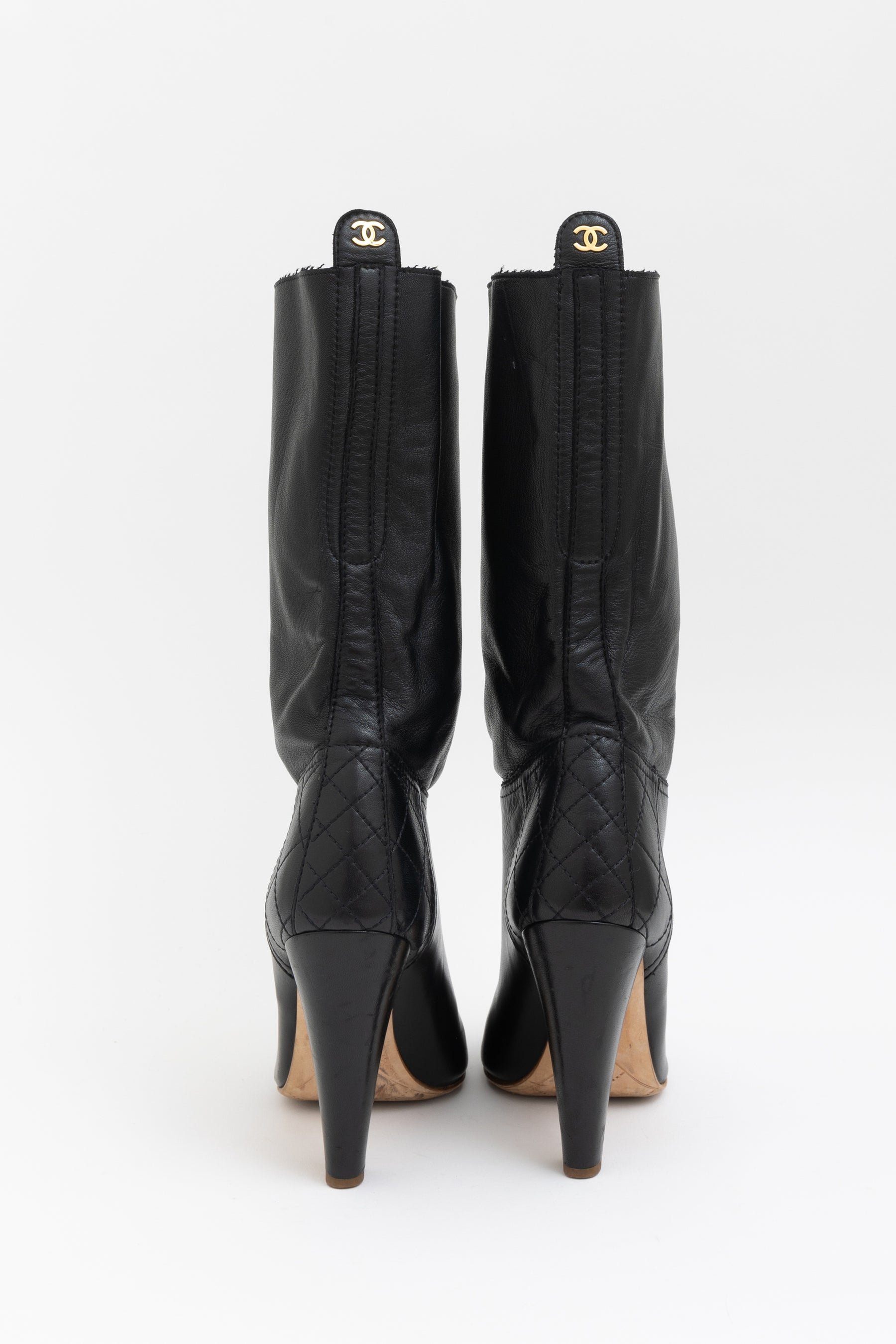 Leather Mid Calf Boots