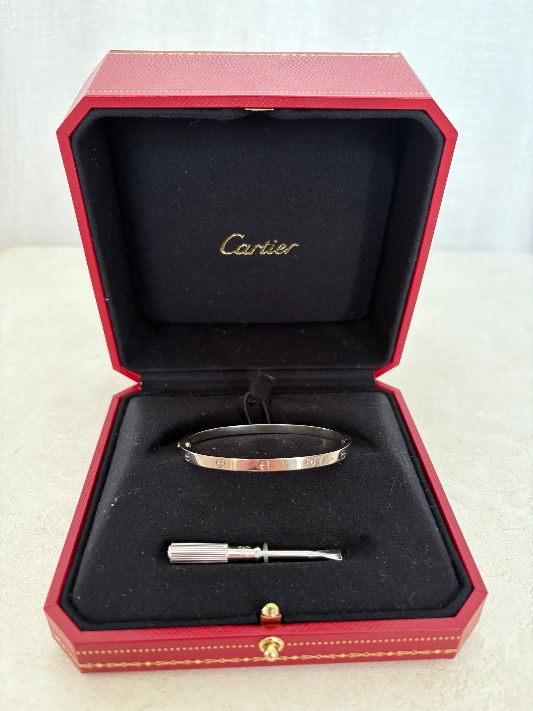 Cartier White Gold Small Love Bangle, 16