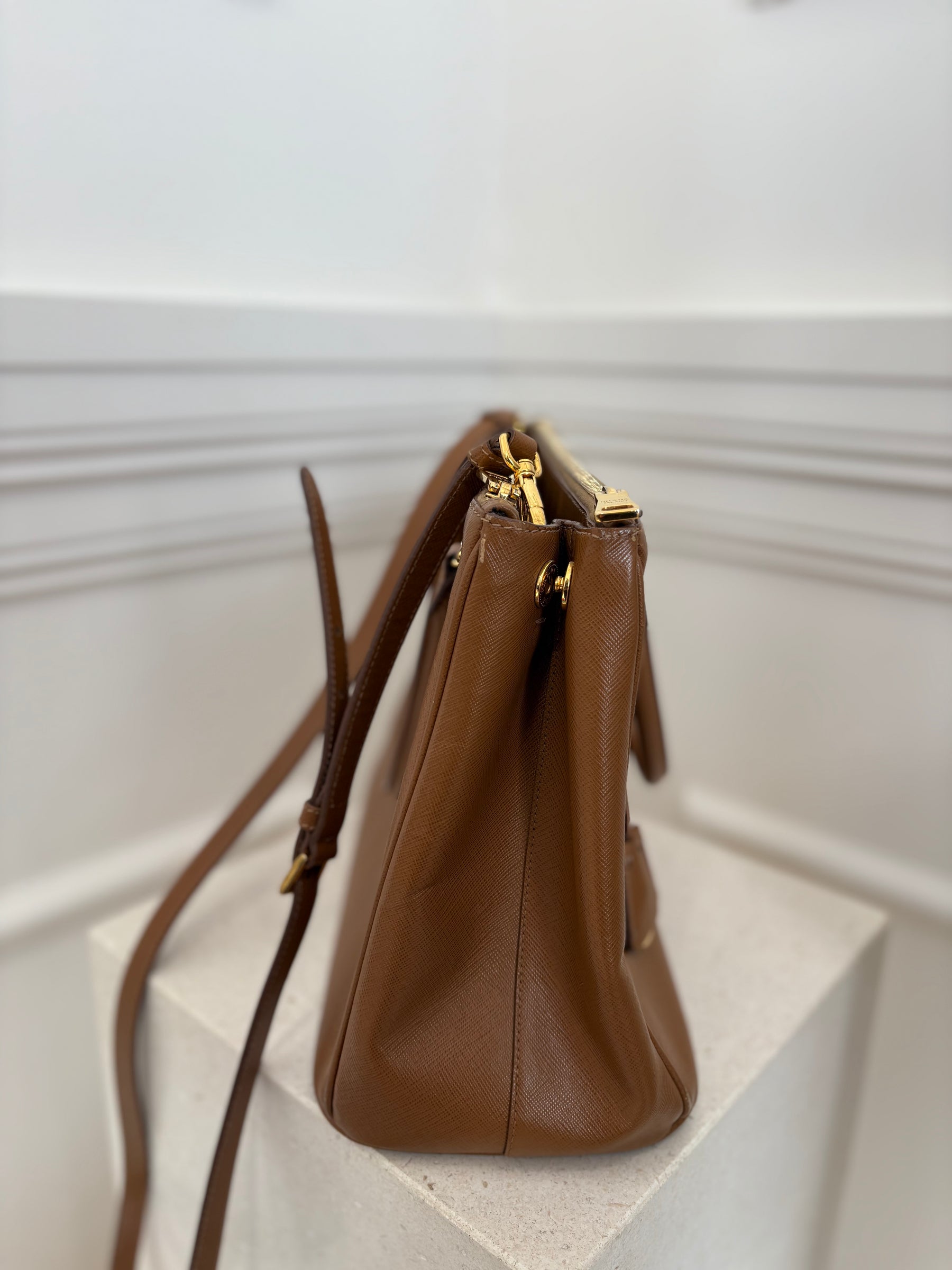 Prada Tan Saffiano Leather Galleria Tote