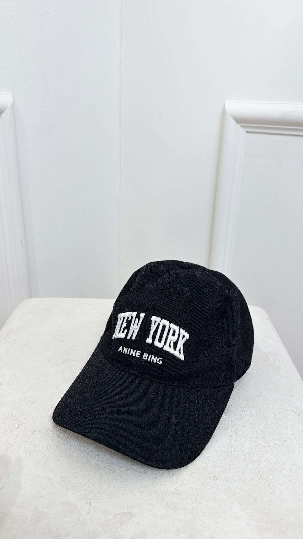 Anine Bing Black and White Logo Cap