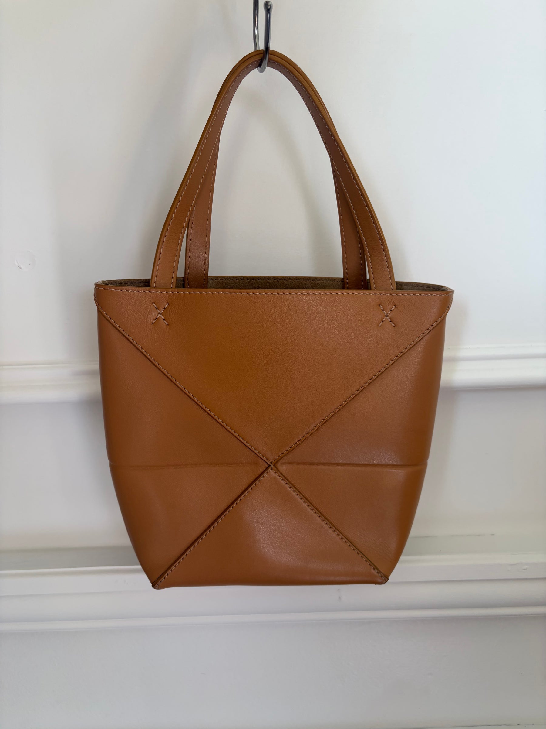 Loewe Mini Puzzle Fold Tote In Tan