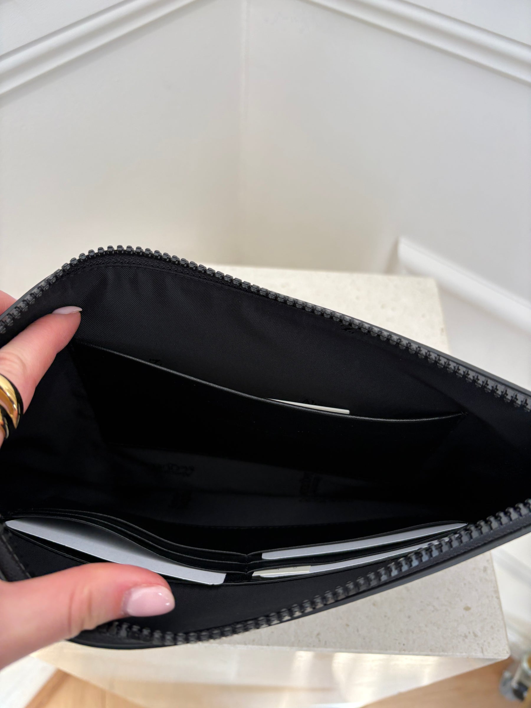 Alexander McQueen Black Leather Skull Pouch