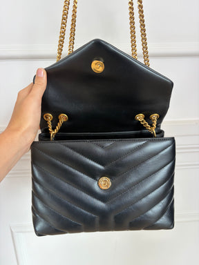 Saint Laurent LouLou Metelassé Lambskin Bag Black